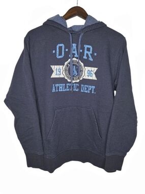 O.A.R. Athletic Department Graphic Blue Drawstring Band Hoodie Cotton Medium
